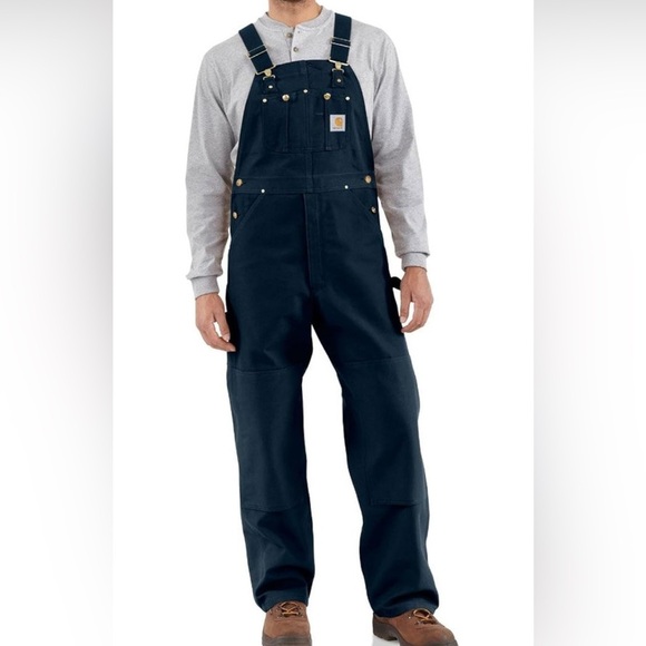 Carhartt Men's Duck Bib Overalls R01-M Unlined Navy Blue NWOT 30 X